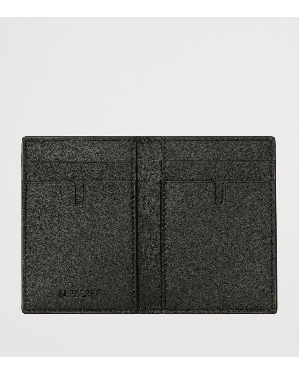 Burberry Black City Check Folding Card Holder for men