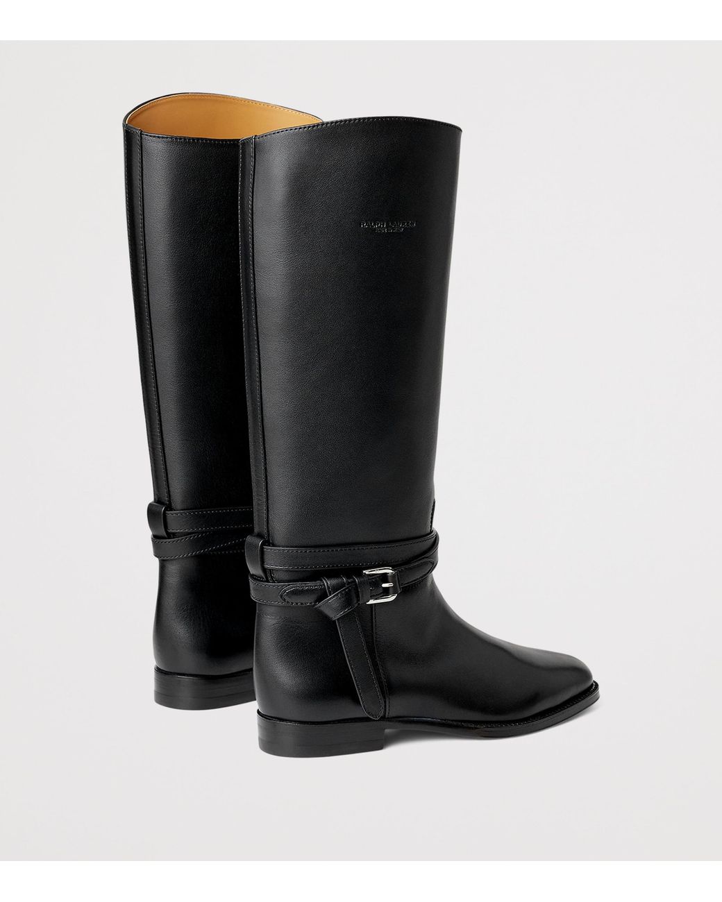 Ralph Lauren Black Leather Donnely Boots