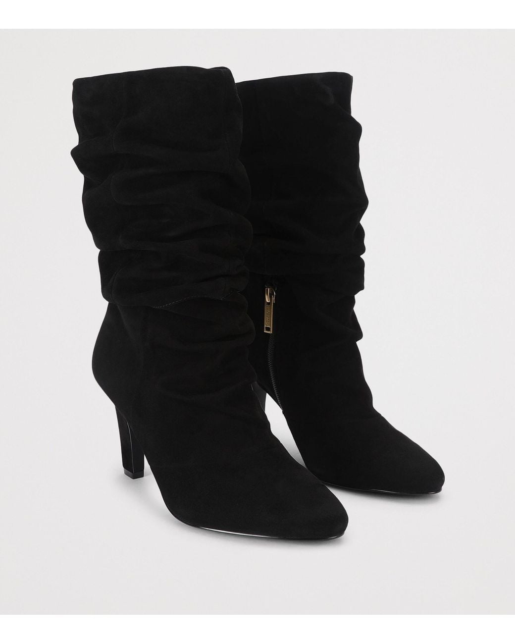 Kurt Geiger Black Suede Elizabeth Slouch Knee-High Boots 80