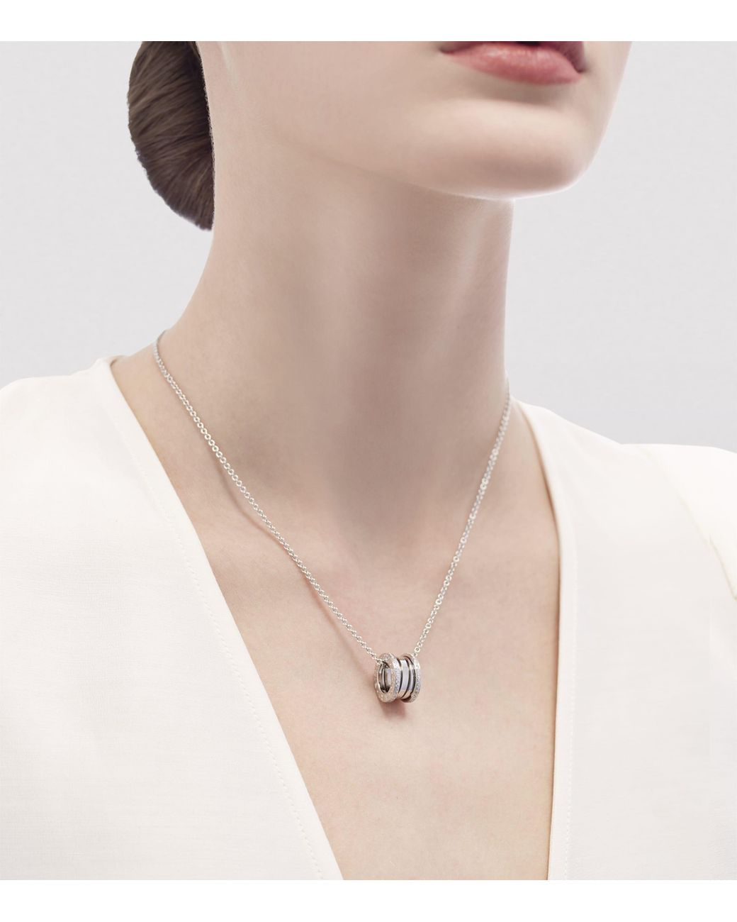 BVLGARI Metallic And Diamond B.Zero1 Necklace