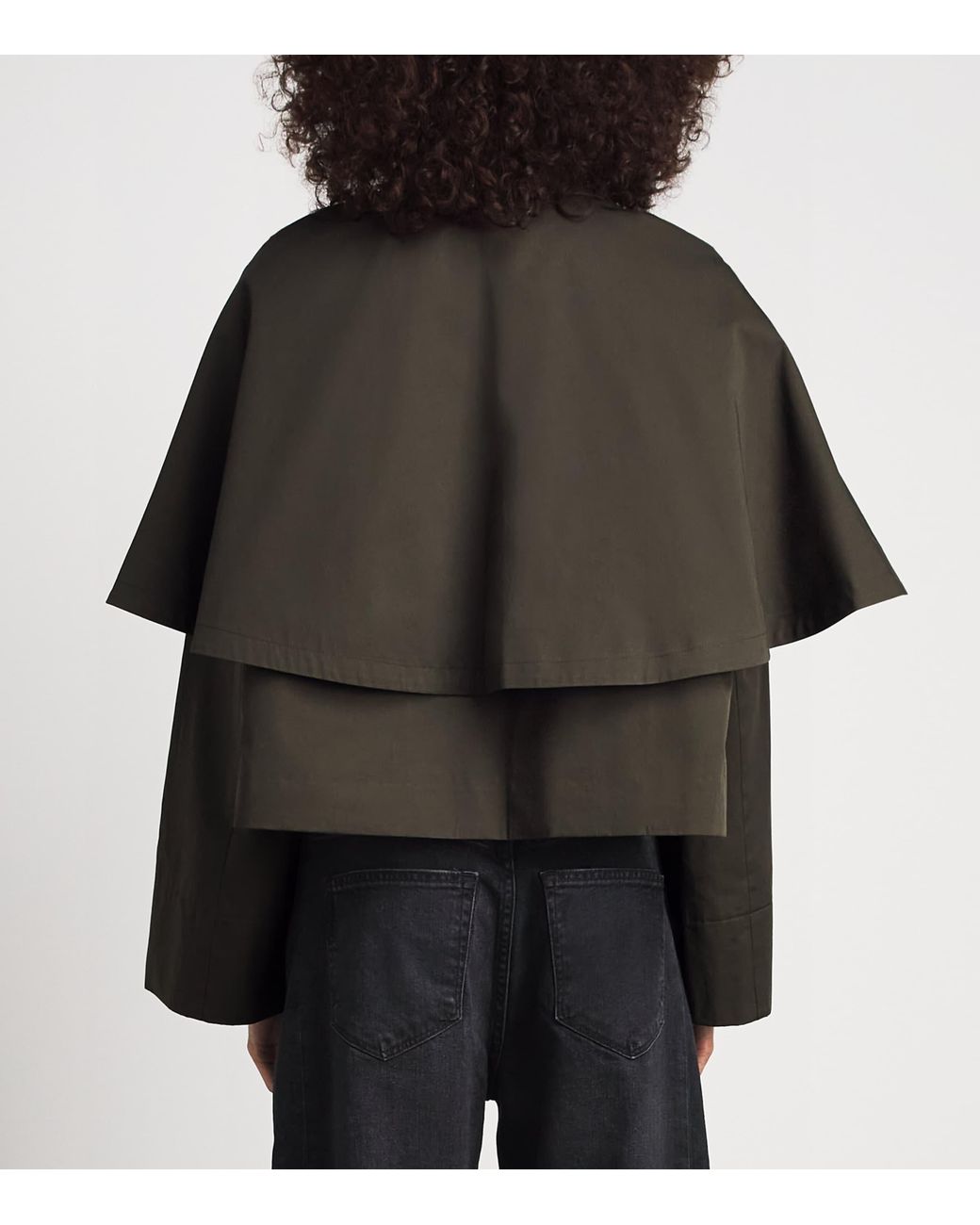 FRAME Black Cotton Storm-Flap Trench Jacket