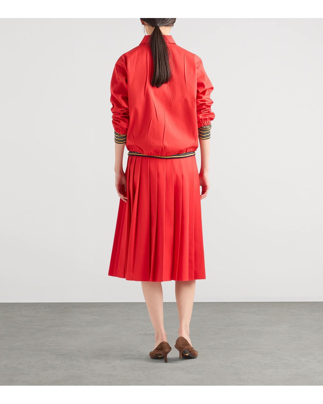 Prada Red Gabardine Blouson Jacket