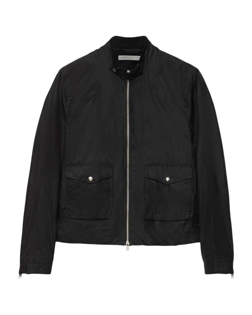 AllSaints Black Waxed Cotton Kirk Jacket for men