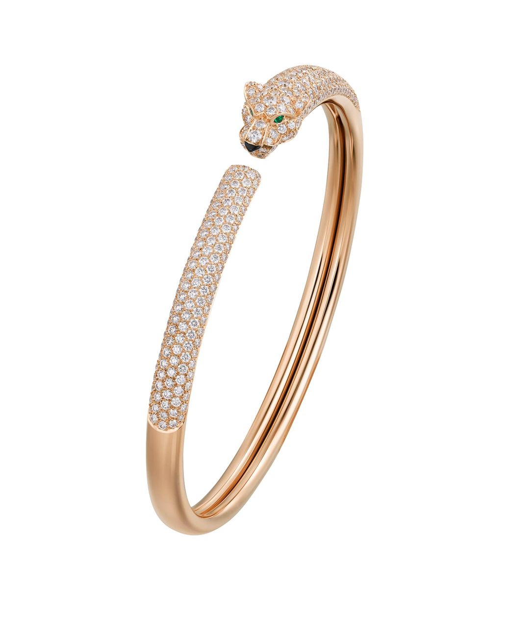 Cartier Metallic Diamond And Emerald Panthère De Bracelet