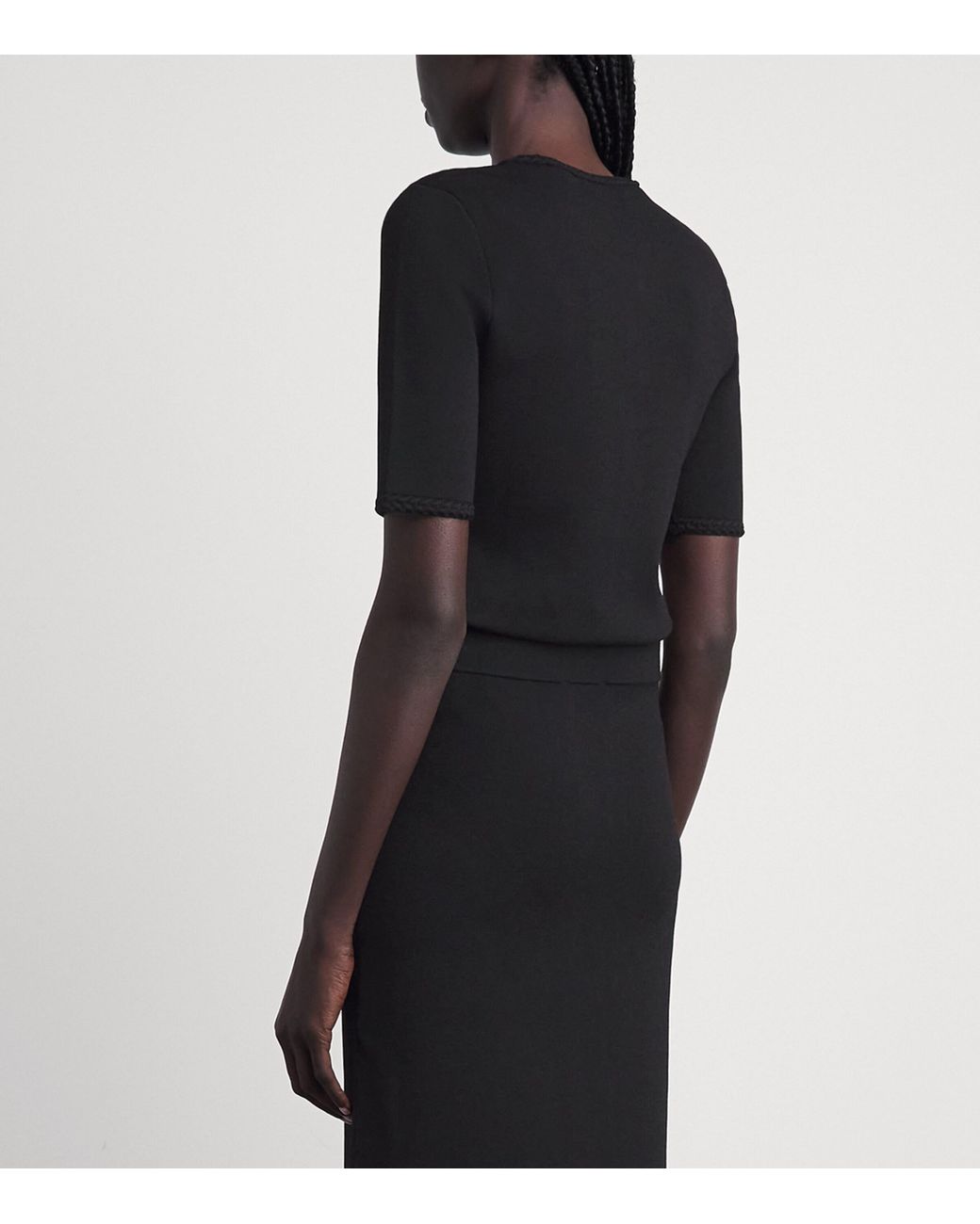 Claudie Pierlot Black Braid-Detail Knitted Top