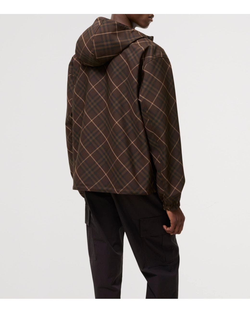 Burberry Brown Reversible Check Hooded Jacket for men