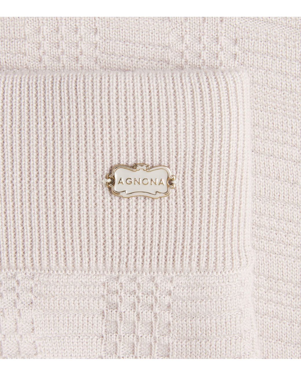 Agnona White Wool-Blend Midi Skirt