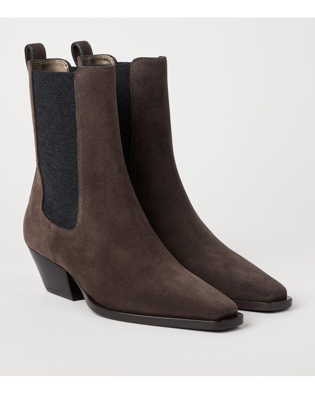 Brunello Cucinelli Brown Suede Chelsea Boots 50