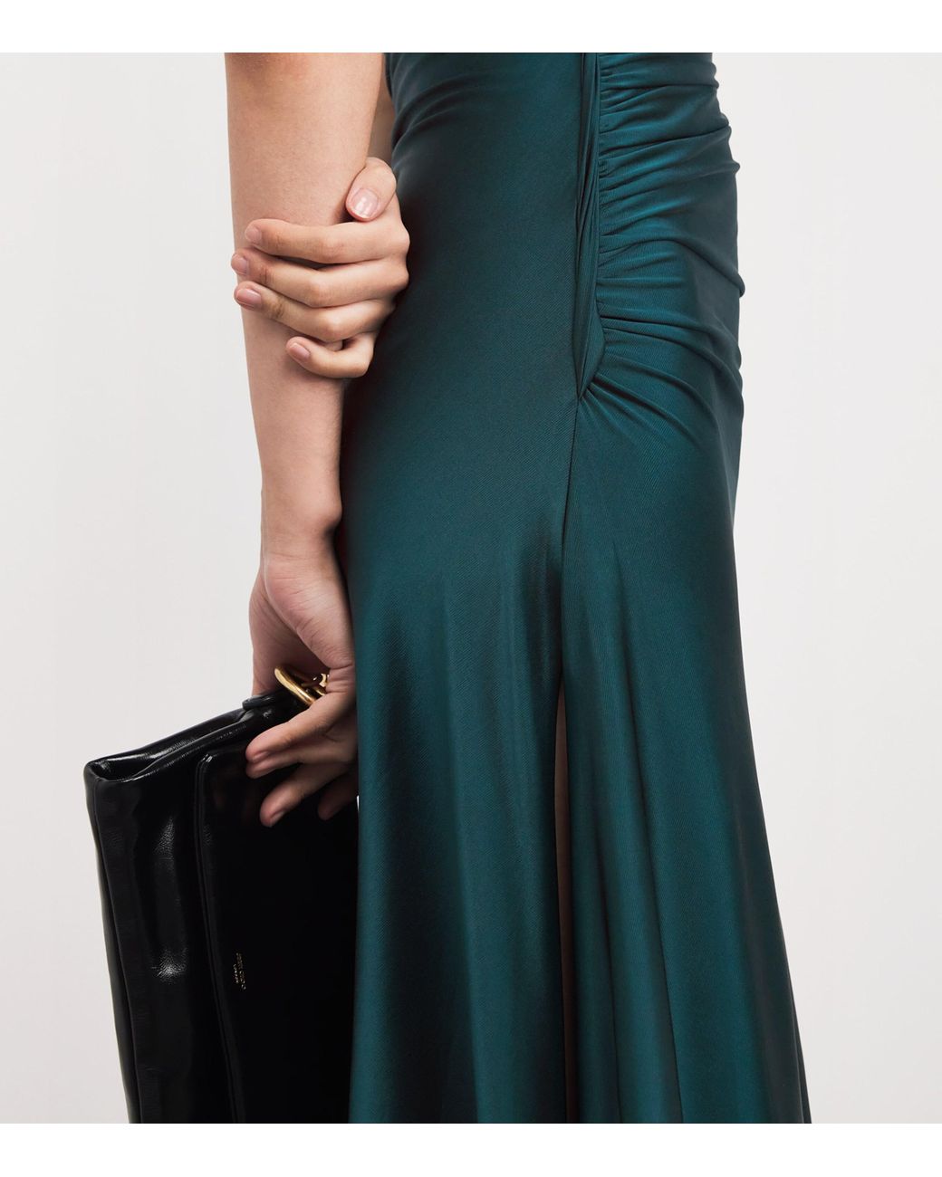 knee length dresses for ladies Sleeveless Crepe Midi Dress with Side Drape Purple / US 6 main image 0