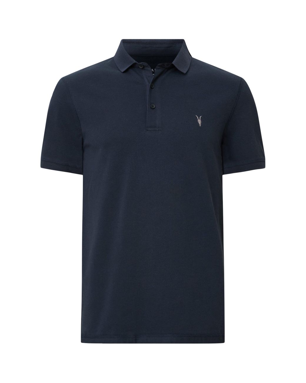 AllSaints Blue Organic Cotton Reform Polo Shirt for men