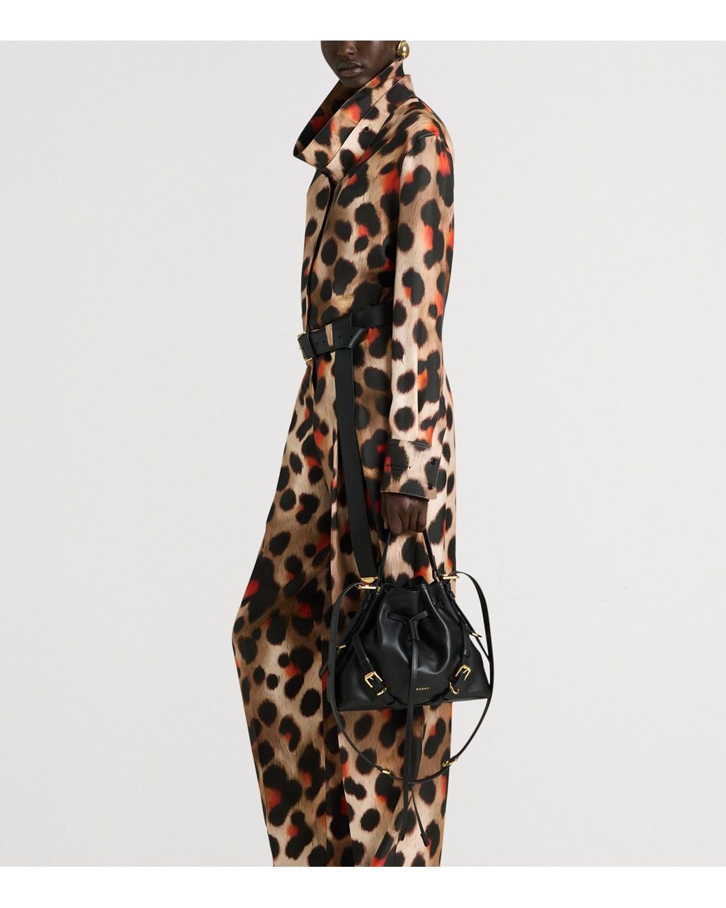 Givenchy Brown Silk Leopard Deconstructed Blouse