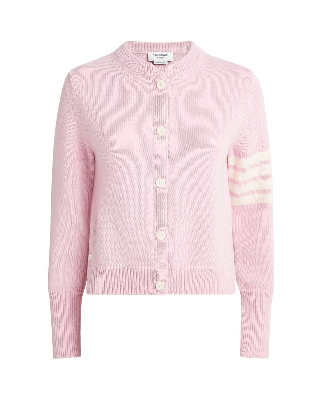 Thom Browne Pink Wool Hector 4-Bar Cardigan