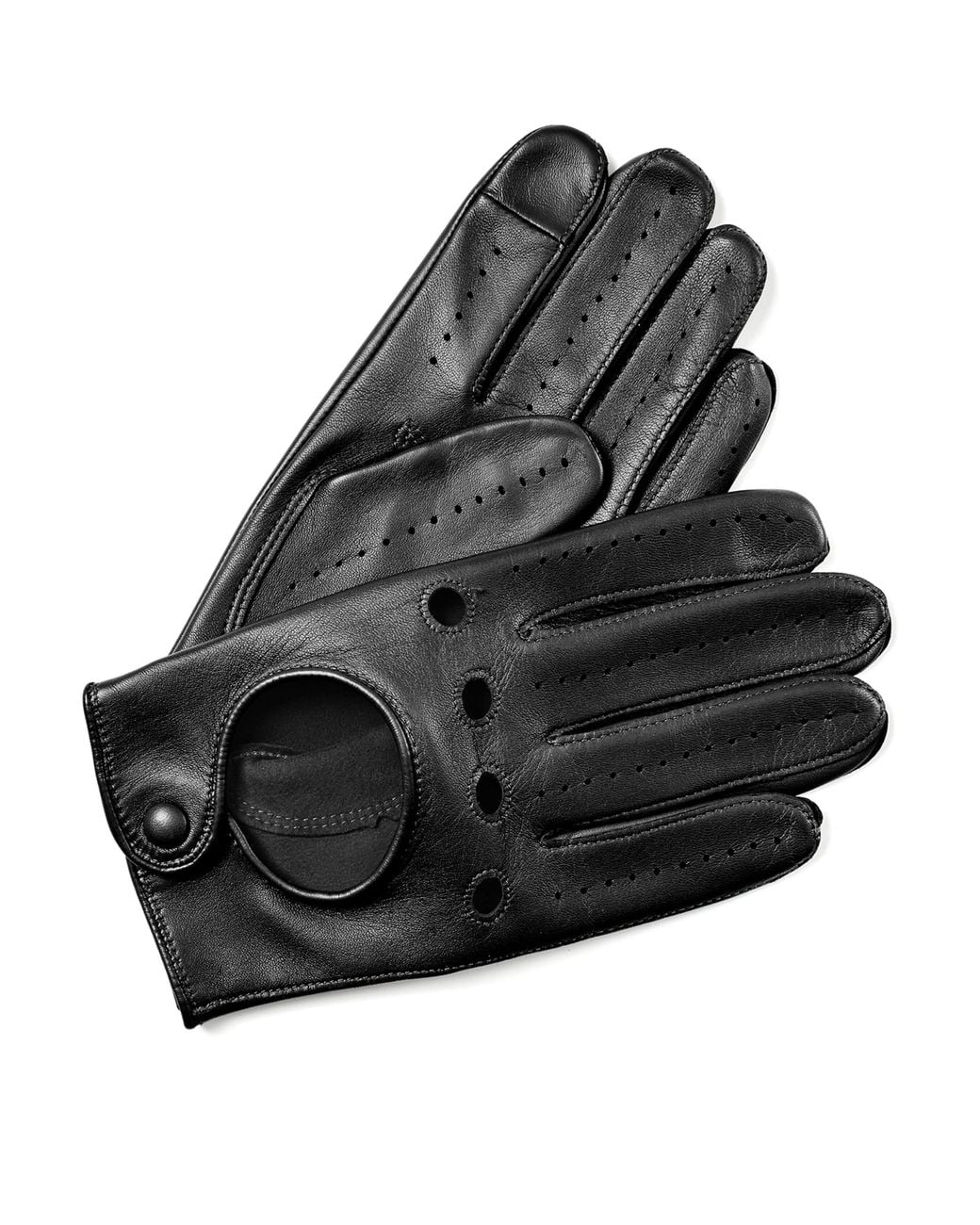 Aspinal Black Nappa Leather Driving Gloves for men