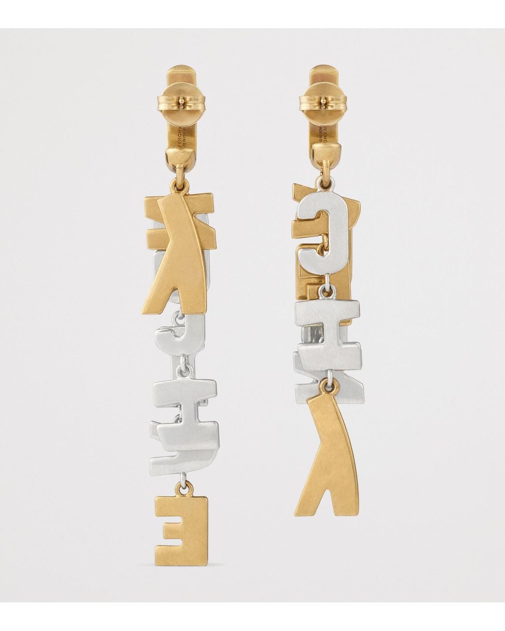 Givenchy Metallic Letters Drop Earrings