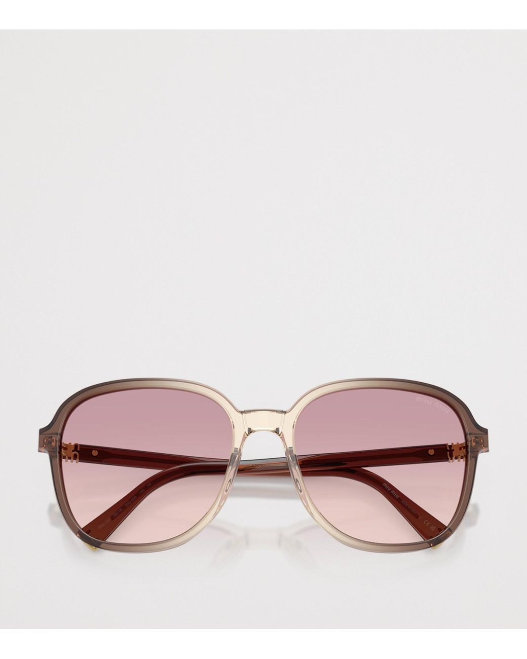 Miu Miu Pink Acetate Oversized Sunglasses