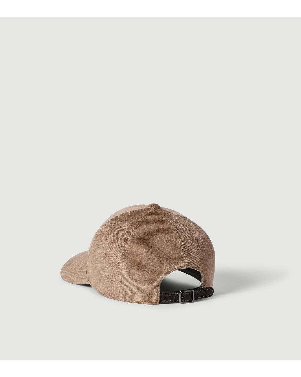 Brunello Cucinelli Brown Corduroy Monili-Embellished Baseball Cap