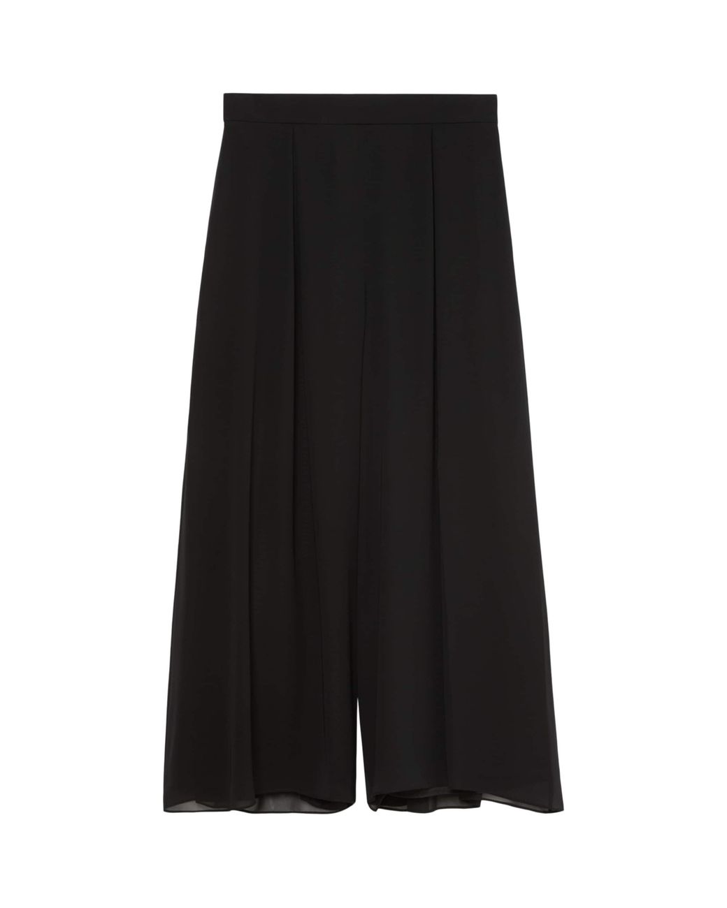Marina Rinaldi Black Chiffon Wide-Leg Trousers
