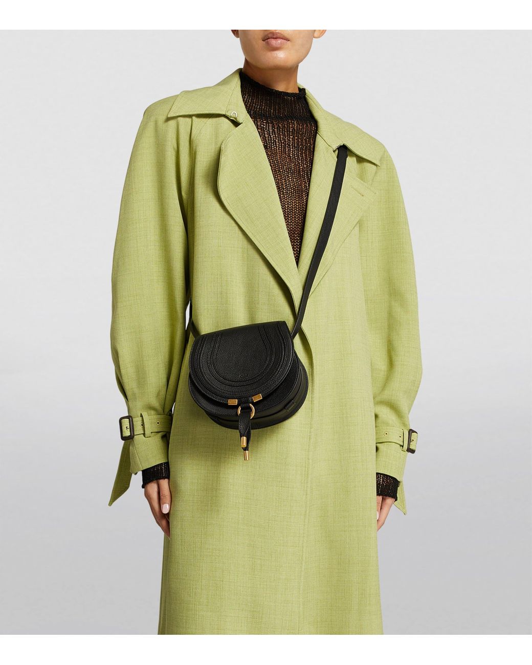 Chloé Black Small Leather Marcie Saddle Bag