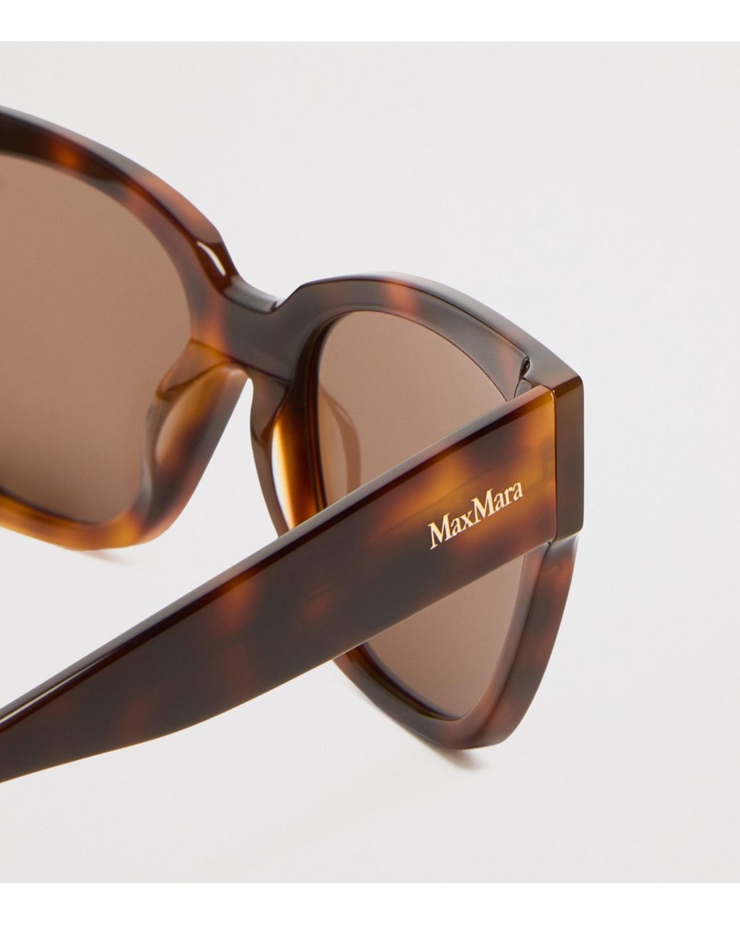 Max Mara Brown Acetate Tortoiseshell Butterfly Sunglasses