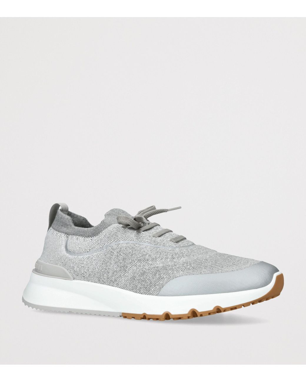 Brunello Cucinelli White Knitted Sportiv Sneakers for men