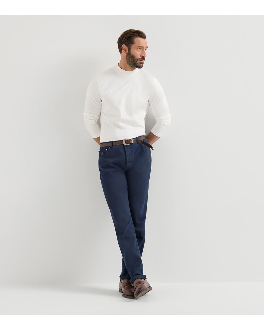 Brunello Cucinelli Blue Comfort Denim Straight Jeans for men