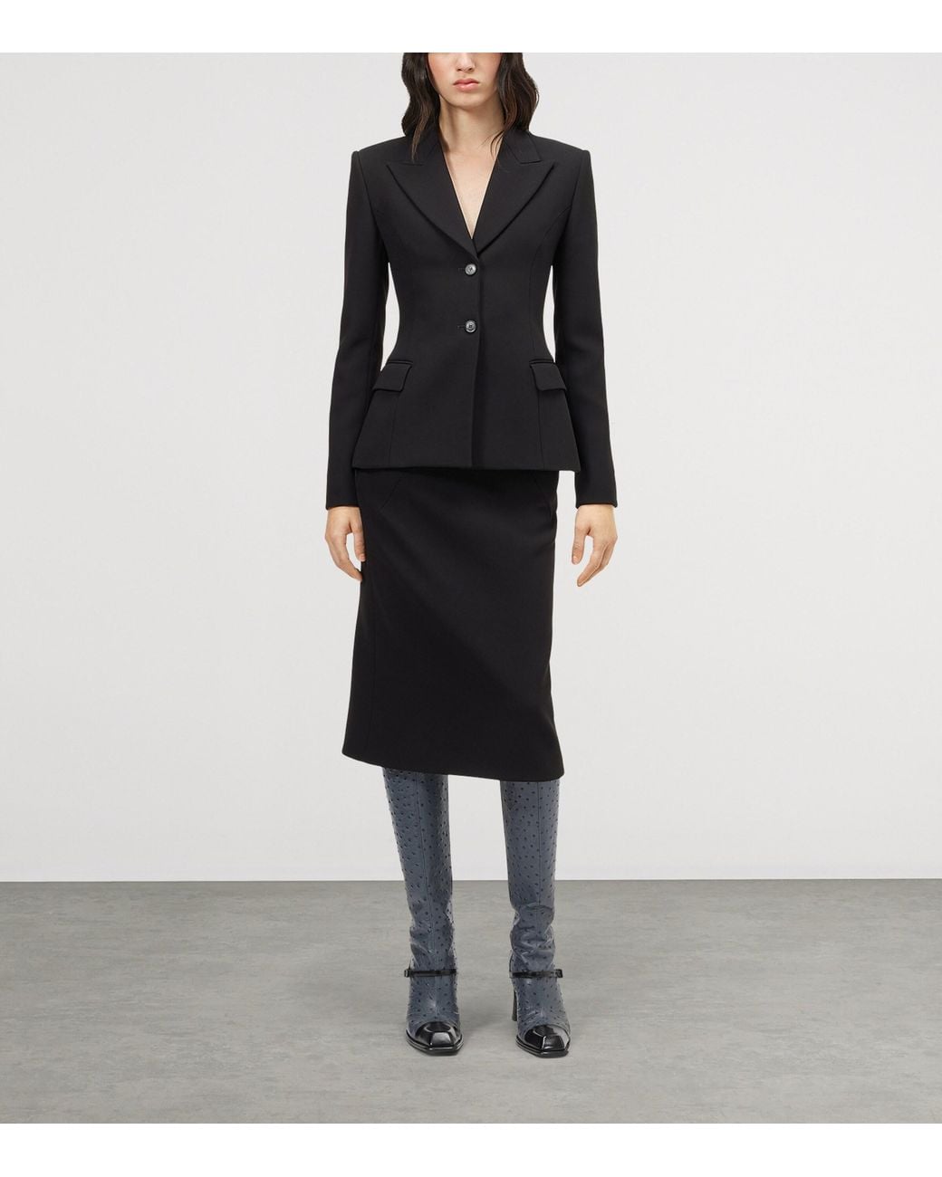McQueen Black Crepe Single-Breasted Jacket