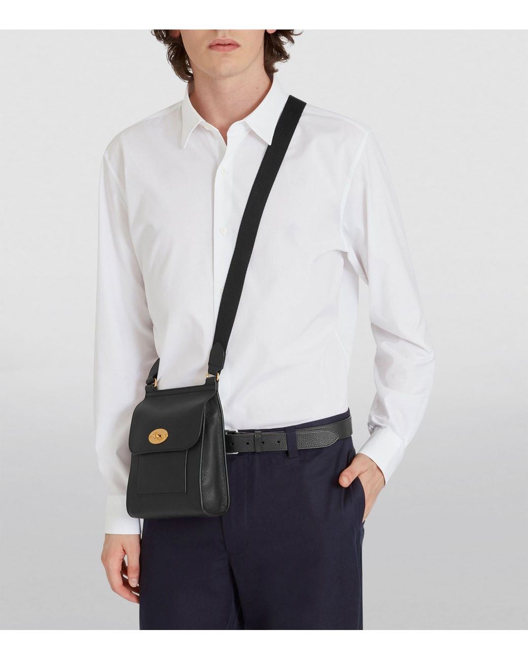 Mulberry Black Small Leather Antony Cross-Body Bag for men