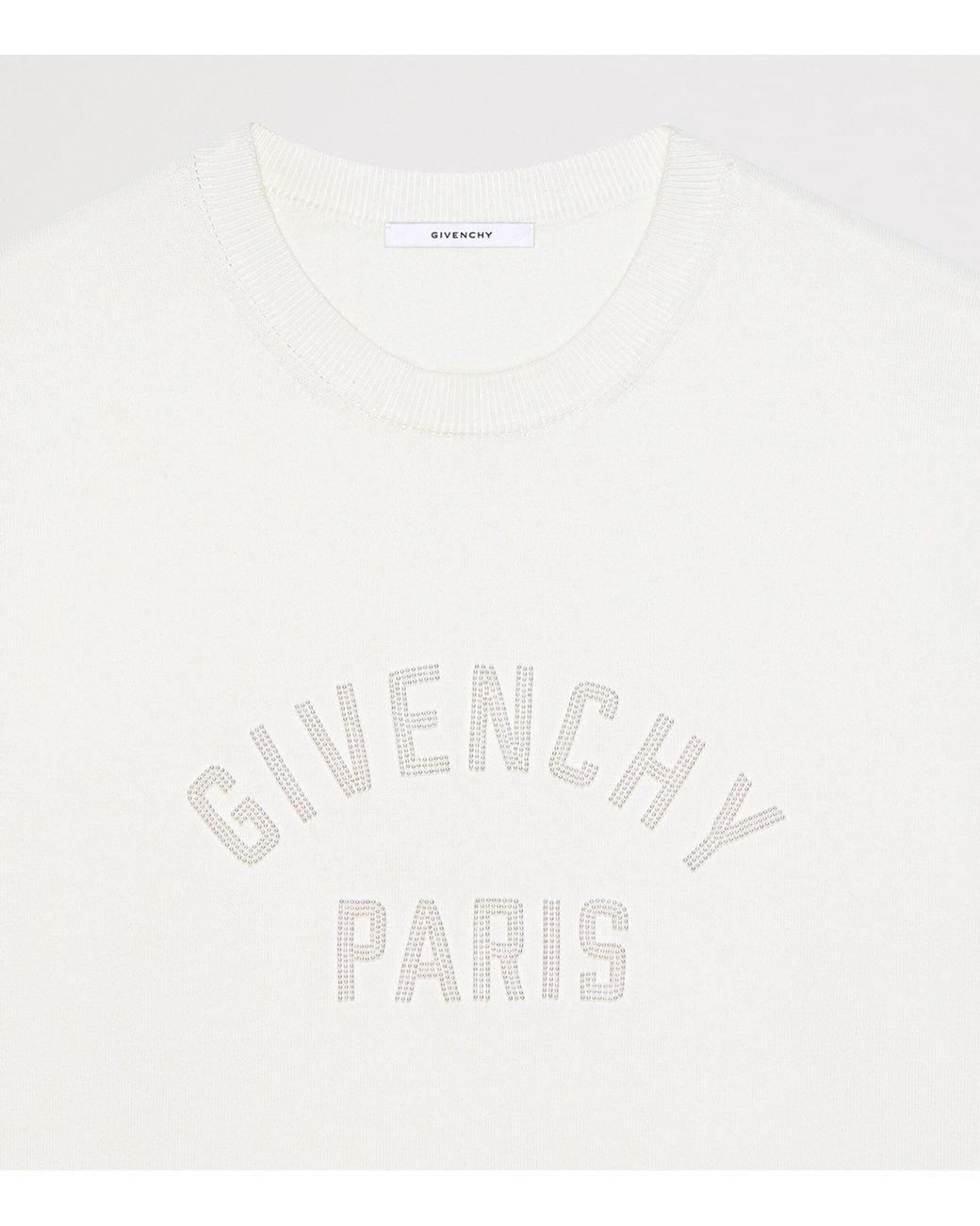 Givenchy White Cotton Embroidered T-Shirt for men