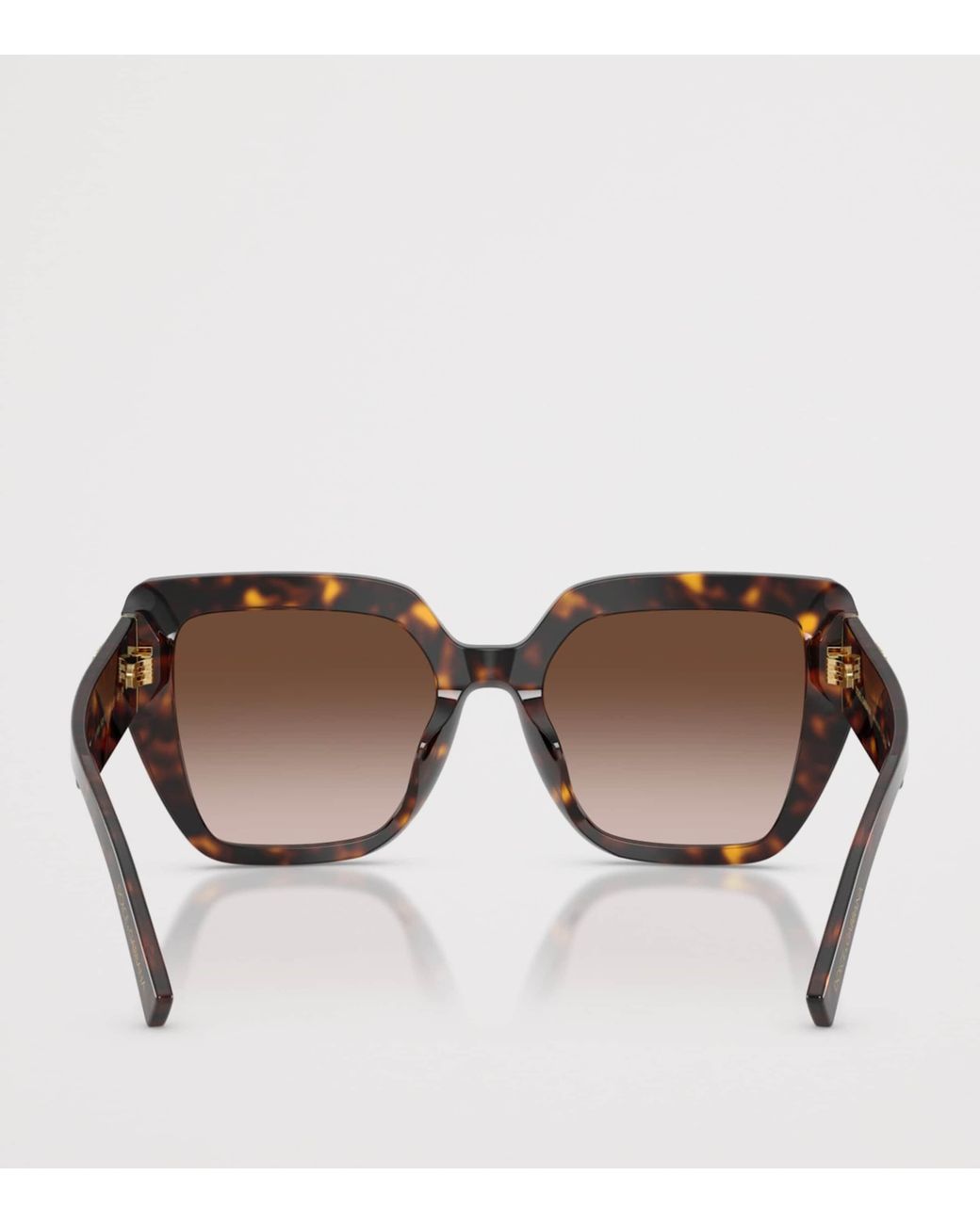Dolce & Gabbana Brown Tortoise Square Cat-Eye Sunglasses