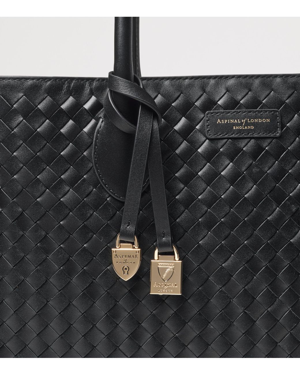 Aspinal Black Leather London Tote Bag