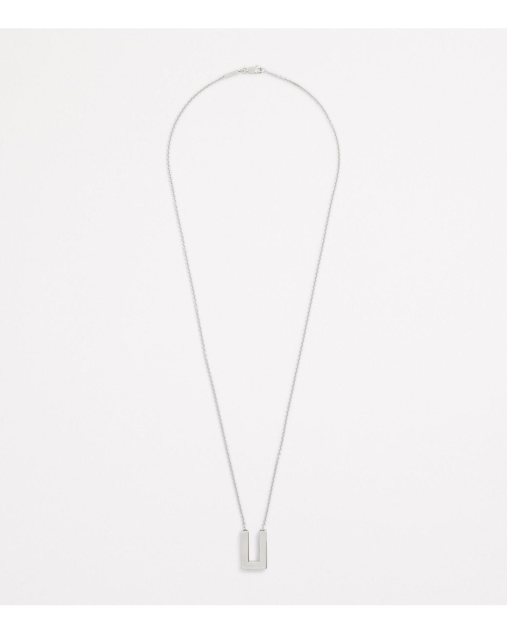 Tom Wood Metallic Rhodium-Plated Sterling Square Pendent Necklace for men