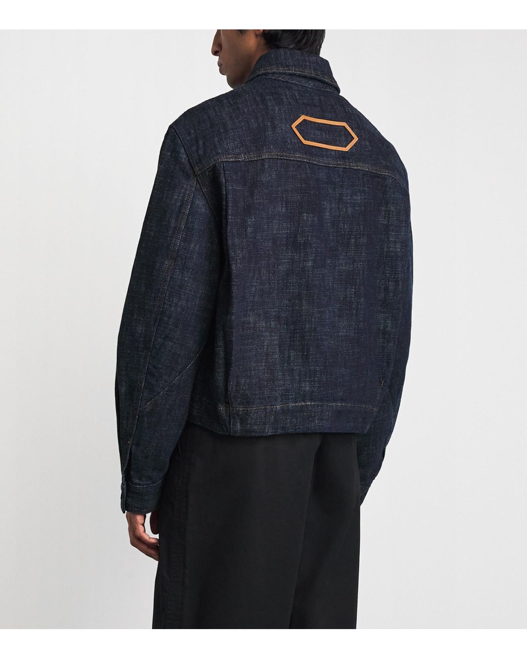 Jacquemus Blue Logo Denim Jacket for men