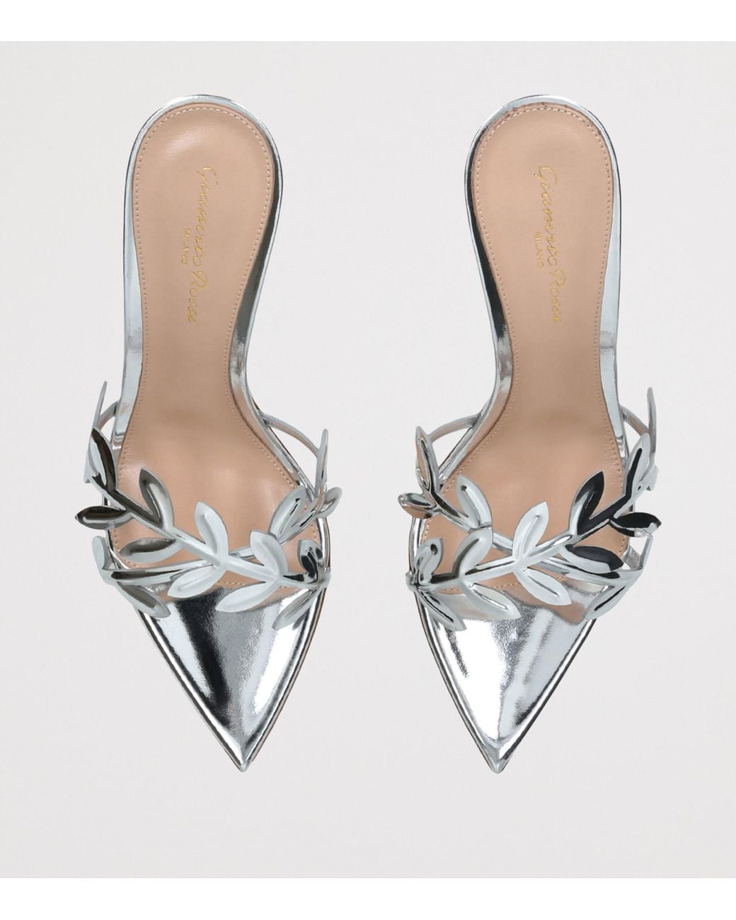 Gianvito Rossi White Leather Flavia Heeled Sandals 85