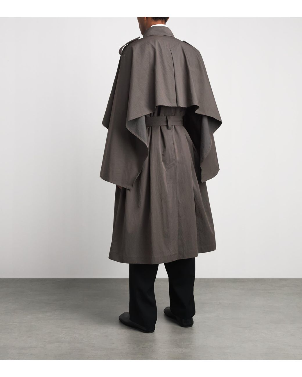 IM MEN Gray Overlap Trench Coat for men