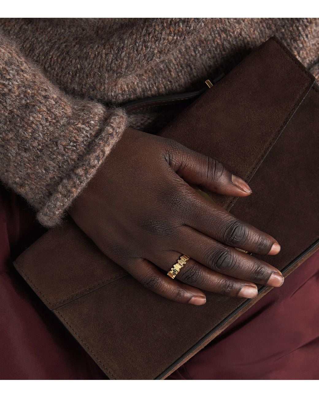 Suzanne Kalan Metallic Golden Midi Stacker Ring