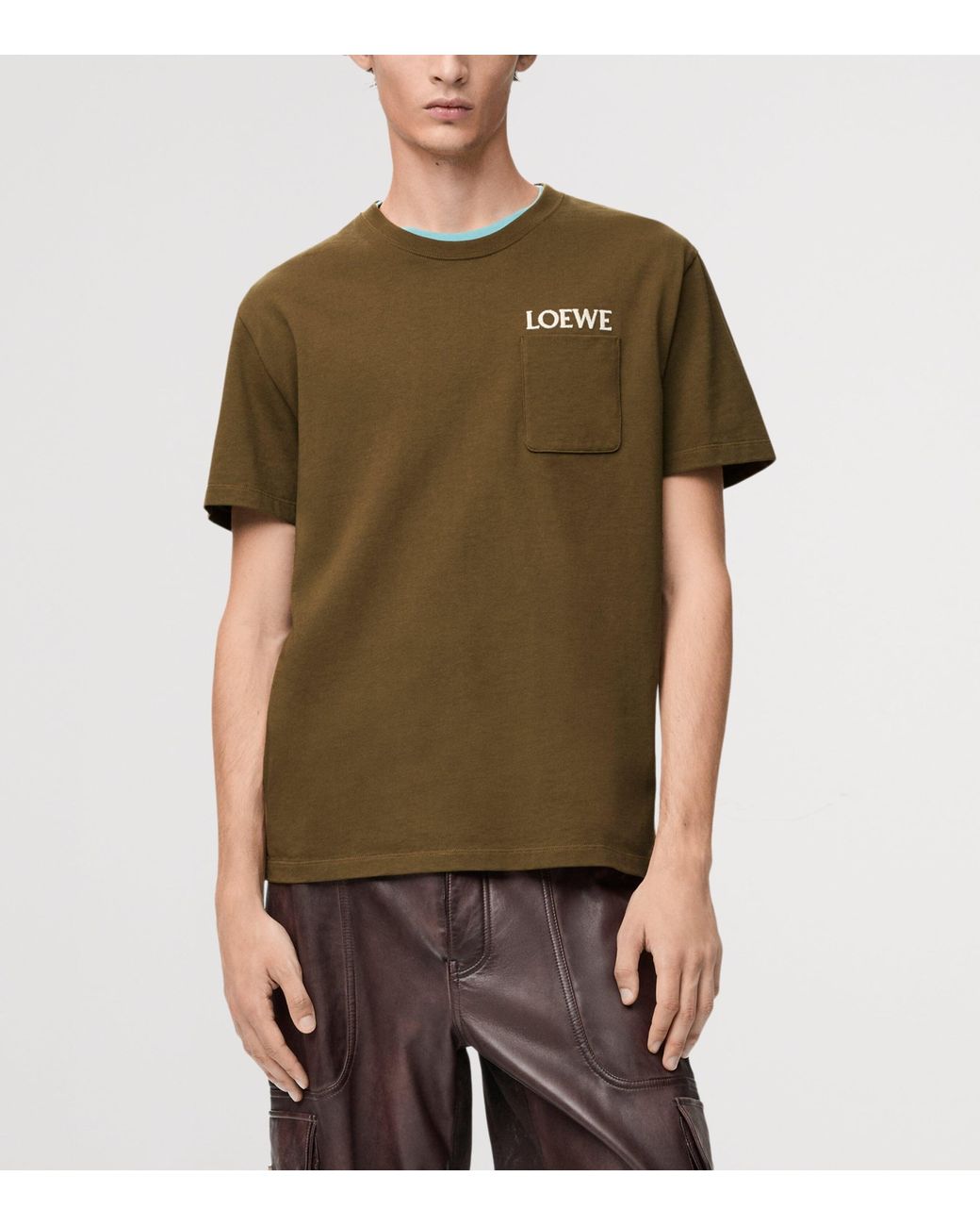 Loewe Green Relaxed Embroidered T-Shirt for men