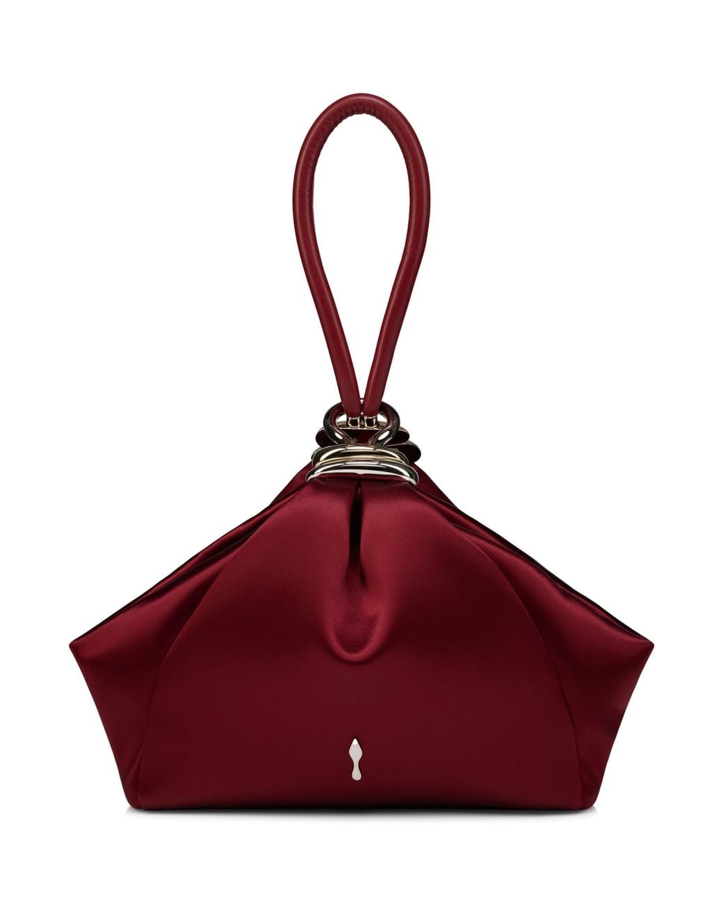 Christian Louboutin Red Sabrina Pouch Small Neoprene Satin Clutch Bag