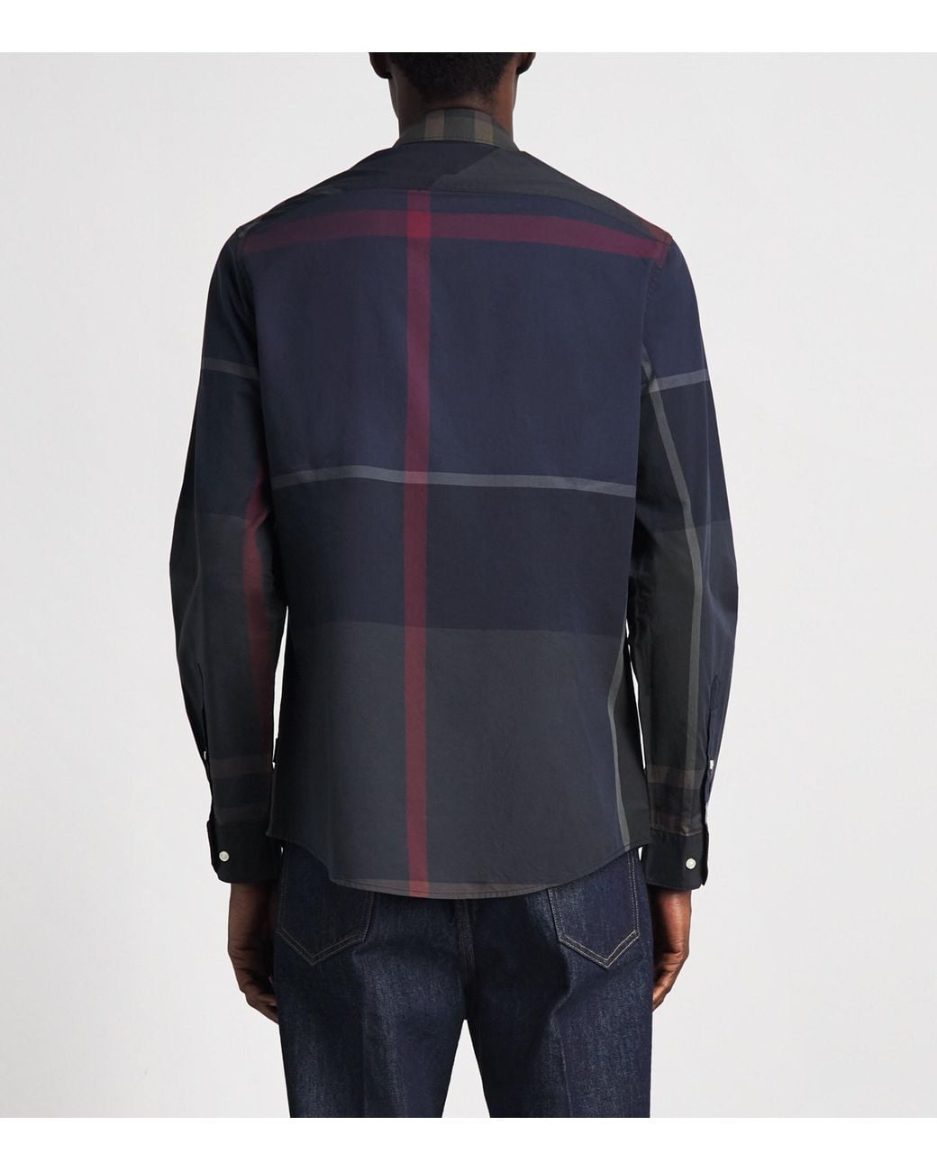 Barbour Blue Cotton Oversized Tartan Dunoon Shirt for men