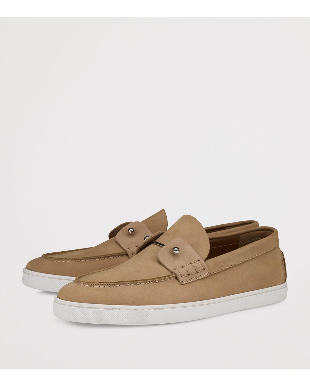 Christian Louboutin Brown Chambeliboat Leather Boat Shoes for men