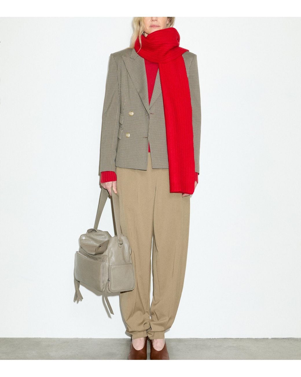 MAX&Co. Red Virgin Wool Knitted Scarf