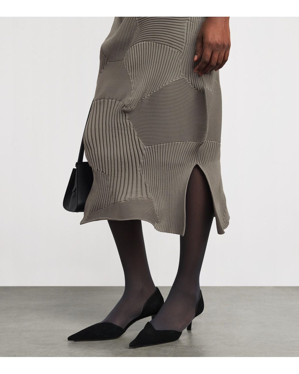 Issey Miyake Gray Kone Kone Knit Midi Dress