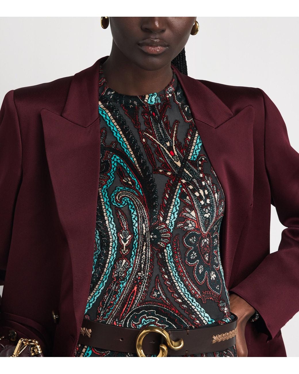 Etro Black Appliqué-Mesh Top