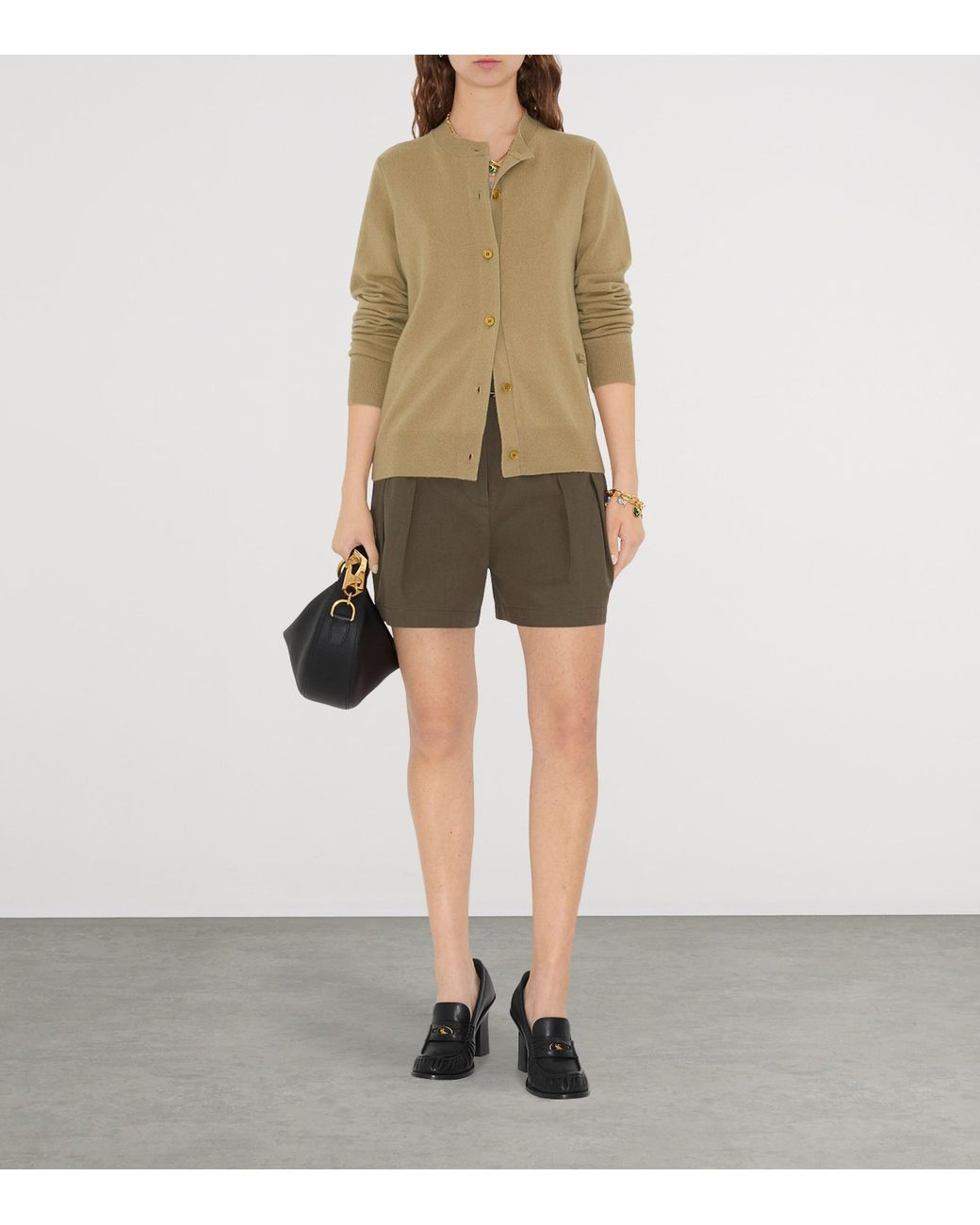 Burberry Natural Cashmere Ekd-Embroidered Cardigan