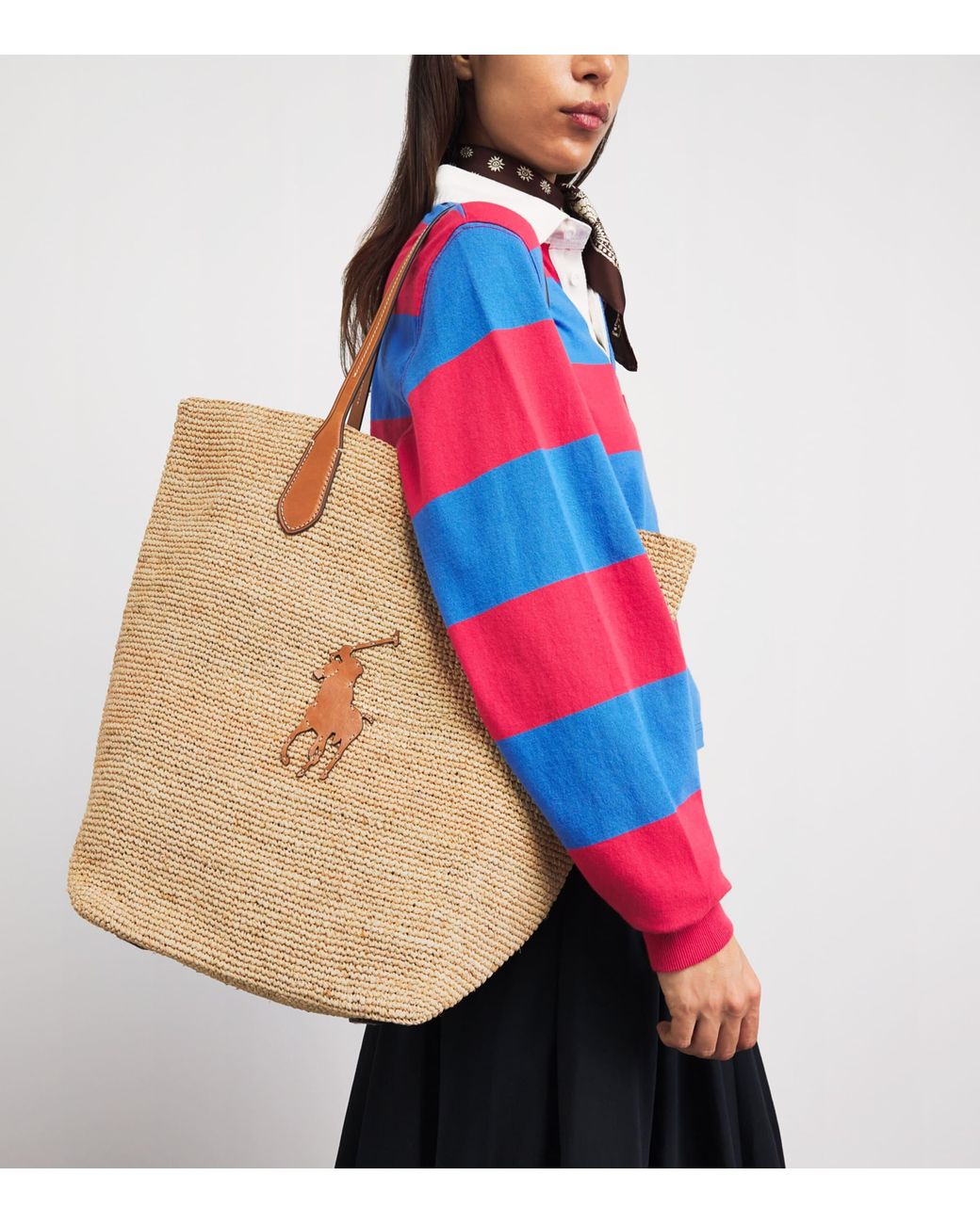 Polo Ralph Lauren Natural Large Raffia Big Pony Tote Bag