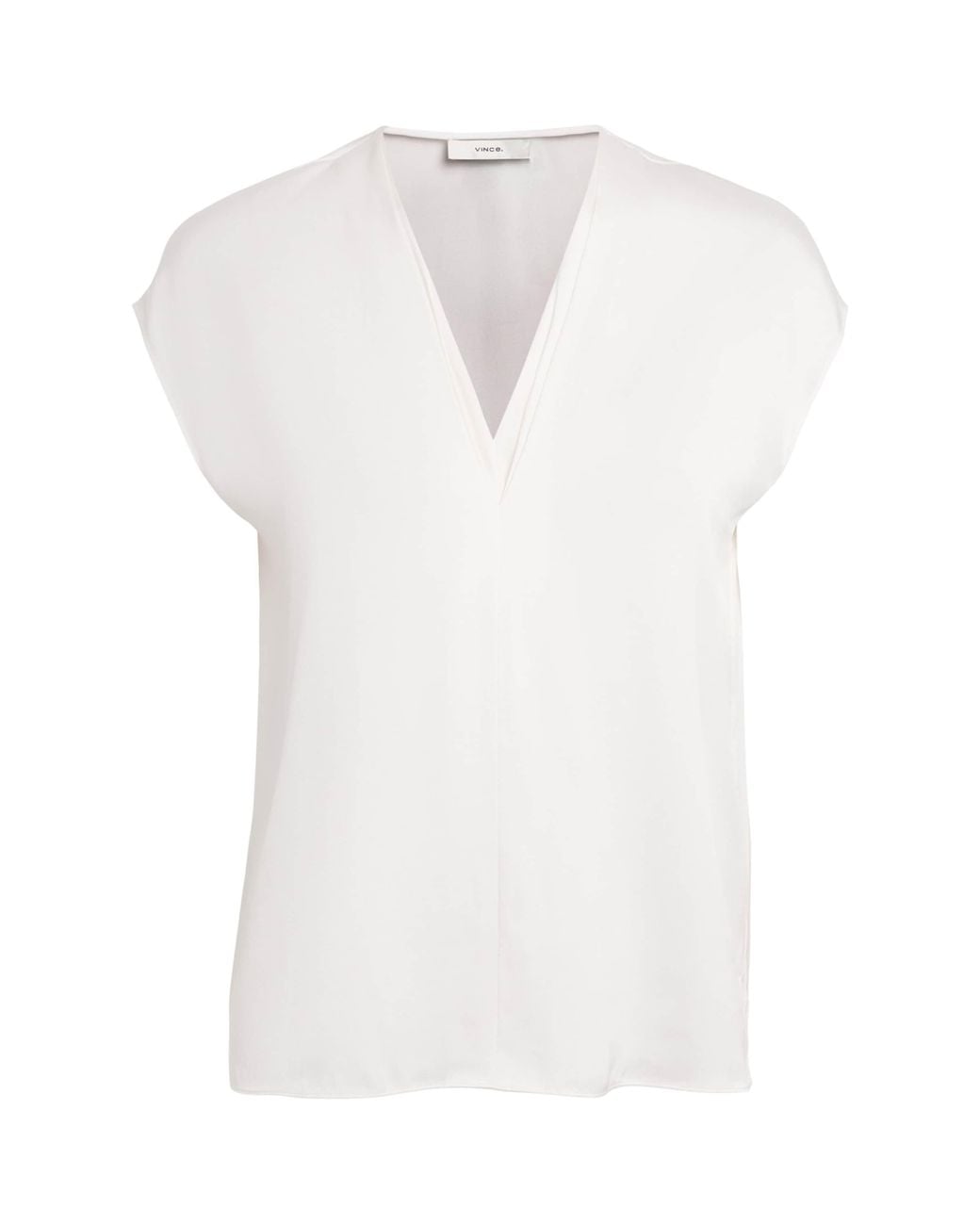 Vince White Silk-Blend Layered V-Neck Top