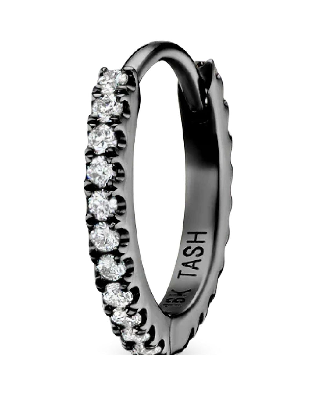 Maria Tash Black Diamond Eternity Single Hoop Earring