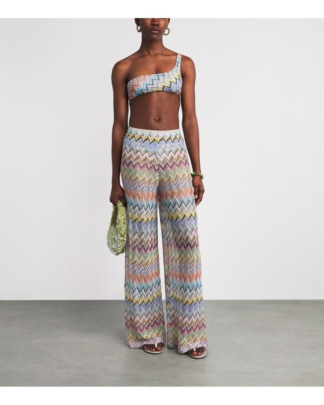Missoni White One-Shoulder Zigzag Bikini