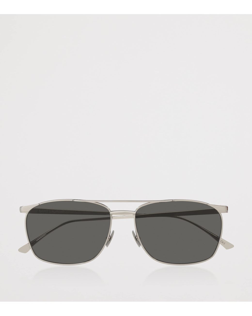 Saint Laurent Gray Metal Pilot Sunglasses for men