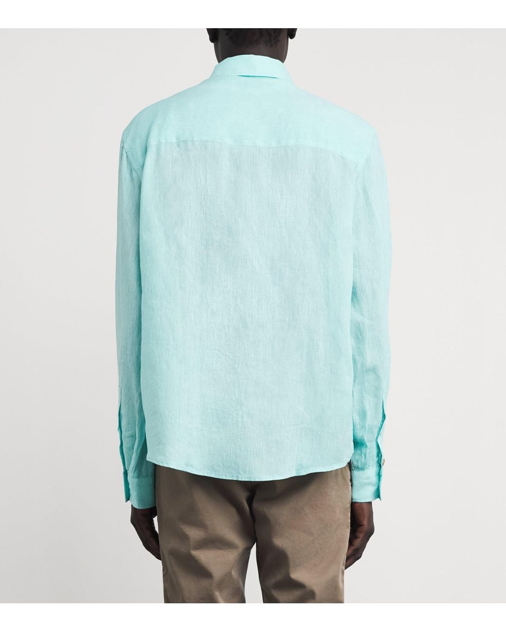 Jacob Cohen Blue Linen Long-Sleeve Shirt for men