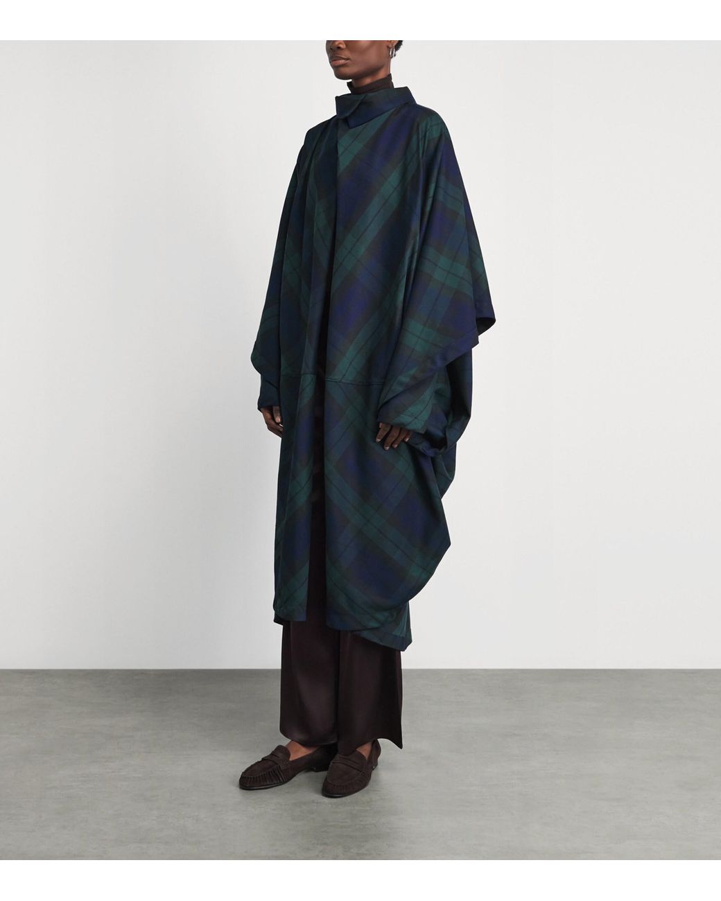 The Cloth Blue Tartan Janatella Cape